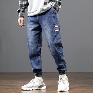 Men Jeans Loose Fit Hip Hop Denim Cargo Pants